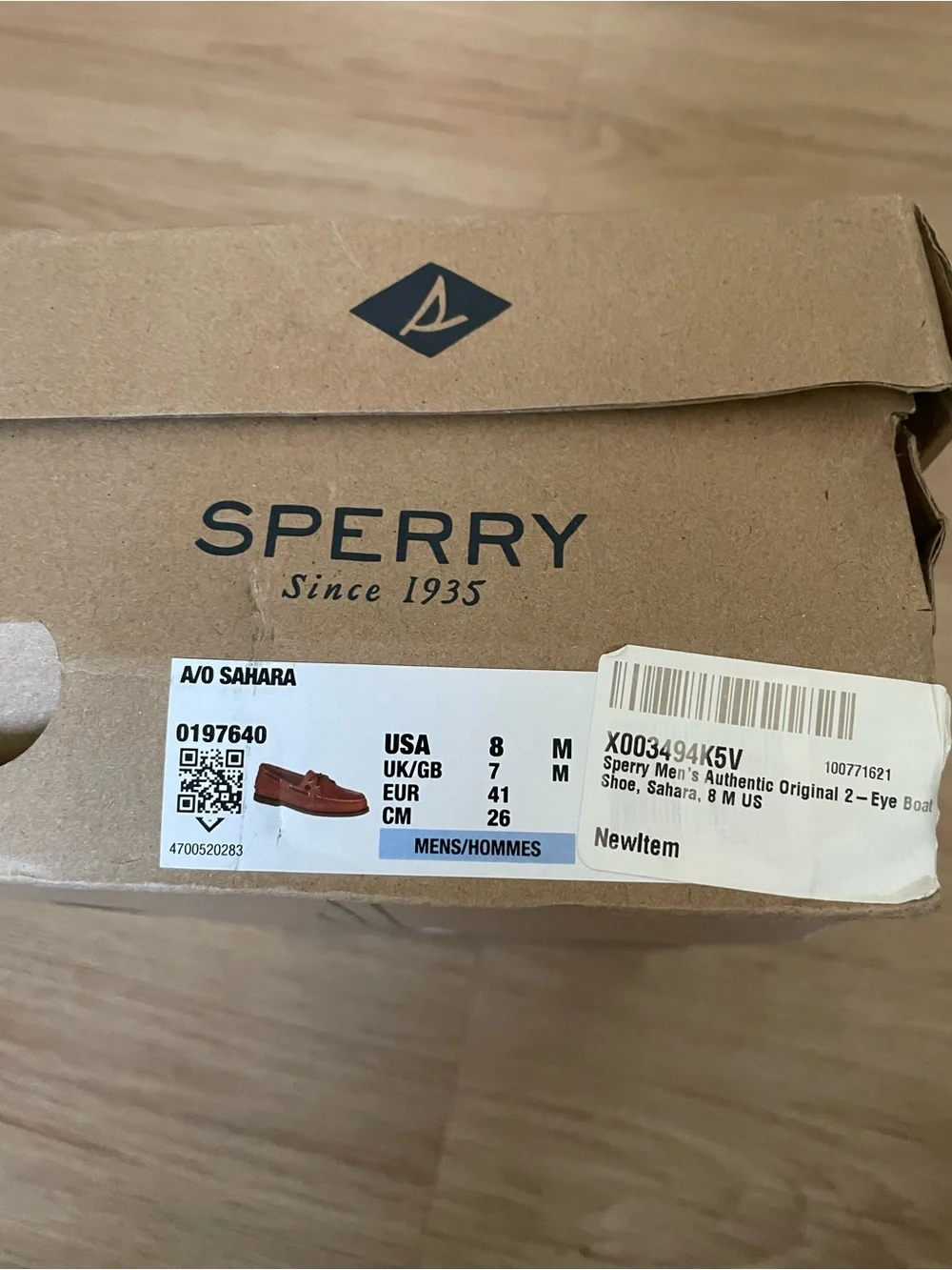 Sperry Tan Leather Moc Toe Boat Shoes